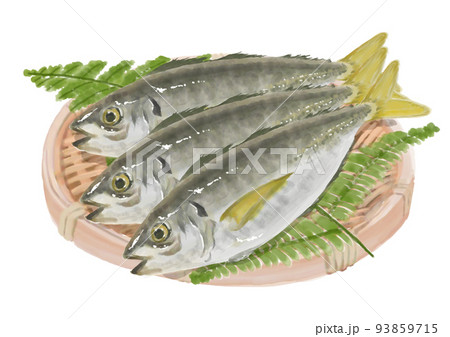 手描きのアジのザル盛り 93859715