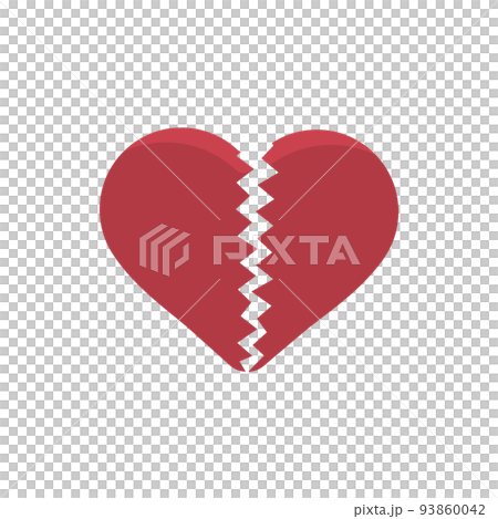 鋸齒狀破裂的紅心-心碎、心碎、心理健康的圖像素材 鋸齒狀破裂的紅心-心碎、心碎、心理健康的圖像素材 93860042