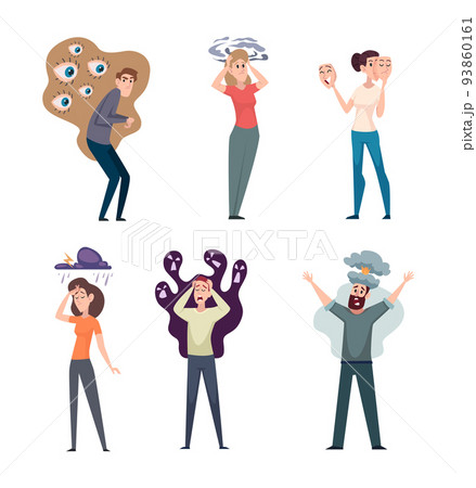 Psychology problem. Unhealthy mental negative disease states bipolar problems exact vector psychology therapy 93860161