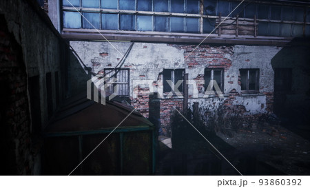 old dark factory warehouse alley at night old dark factory warehouse alley at night 93860392