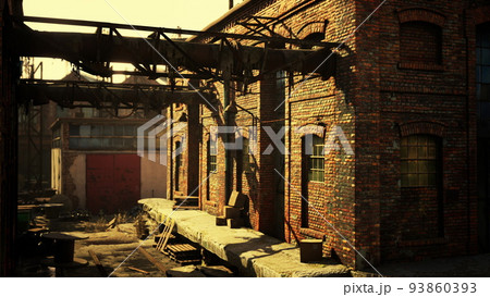 Boarded up abandoned industrial buildings Boarded up abandoned industrial buildings 93860393