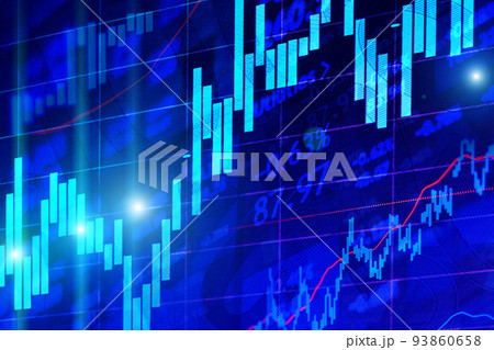 Stock market chart on blue background 93860658