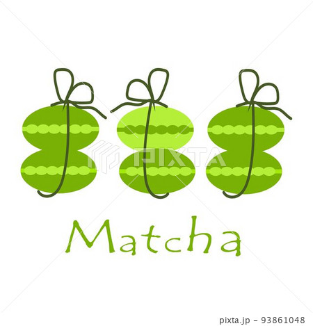 Match. Green macarons cookies from matches. Plant for cooking ingredients, baking and tea. Vector illustration Match. Green macarons cookies from matches. Plant for cooking ingredients, baking and tea. Vector illustration 93861048