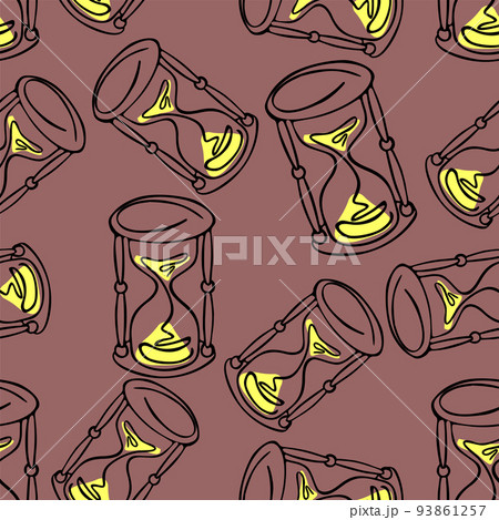 seamless graphic asymmetric hourglass background on magenta background, texture, design 93861257