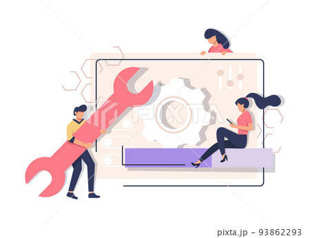 system update vector illustration concept, people update operation system can use for, landing page, template, ui, web, mobile app, poster, banner 93862293