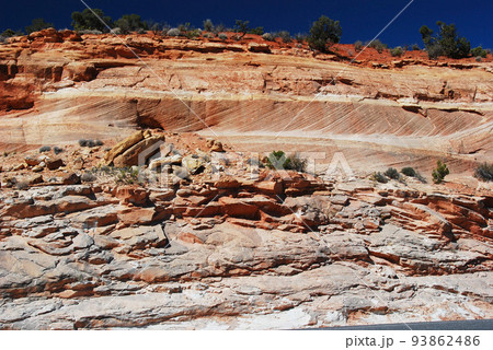 アメリカ合衆国　早春のコロラド高原　ブライスキャニオンからキャピタルリーフへ州道12号線沿いの風景 93862486