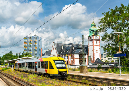 Railcar at Bad Homburg Station near Frankfurt in Germany Railcar at Bad Homburg Station near Frankfurt in Germany 93864520