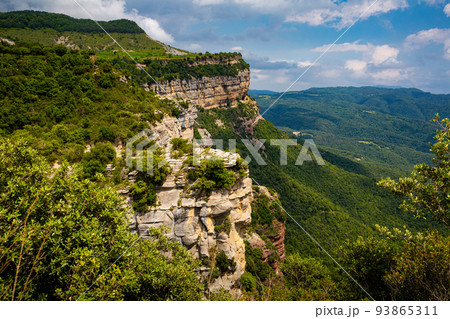 Rocky landscape near Spanish village of Tavertet 93865311