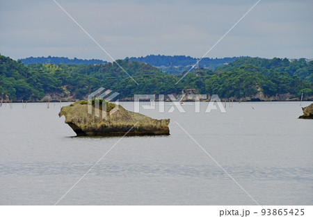 宮城県 利府町 松島湾 観光船から見る兜島 宮城県 利府町 松島湾 観光船から見る兜島 93865425
