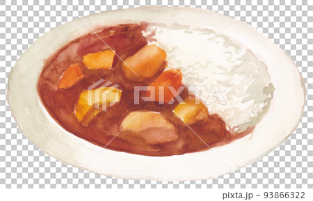 咖哩飯2水彩素材 咖哩飯2水彩素材 93866322