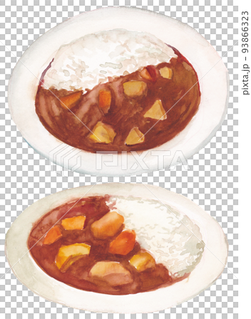 咖哩飯水彩素材集 咖哩飯水彩素材集 93866323