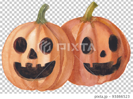 Two jack lanterns watercolor material Two jack lanterns watercolor material 93866523