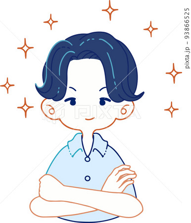 自信満々に腕を組む人物のイラストのイラスト素材 自信満々に腕を組む人物のイラストのイラスト素材