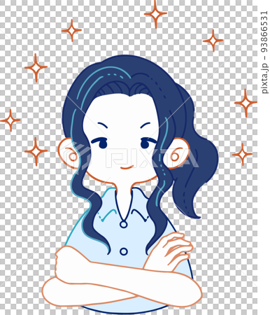 Illustration of a person who confidently folds his arms 93866531