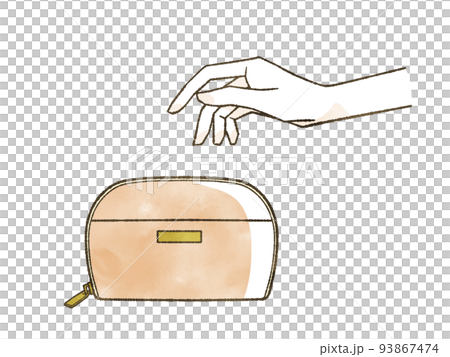 ポーチに出し入れする手の仕草 93867474