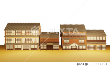 昔の街並み　温泉宿　3D 93867704