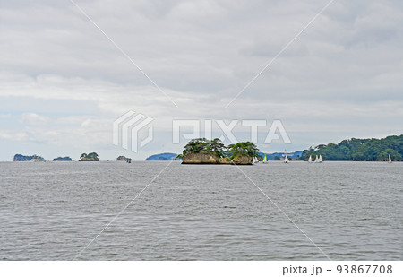 宮城県 松島町 松島海岸 中央桟橋から見る双子島 宮城県 松島町 松島海岸 中央桟橋から見る双子島 93867708