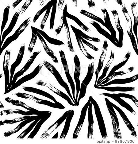 Hand drawn botanical seamless pattern with leaves. 93867906