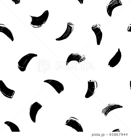 Seamless pattern with small curved brush strokes. 93867944