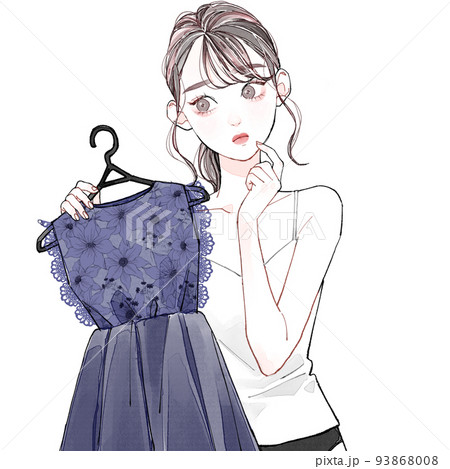 服装に悩む女性 93868008