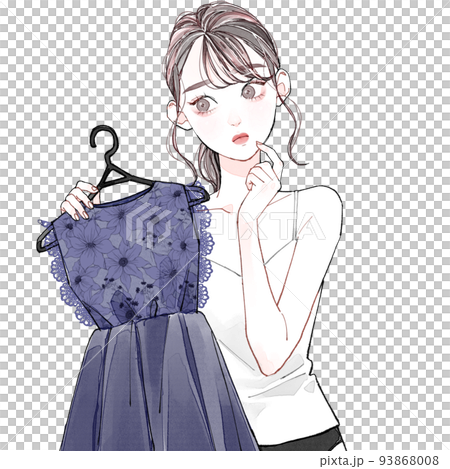 服装に悩む女性 93868008