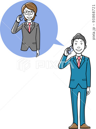 携帯電話をかけるビジネスマン 93868721