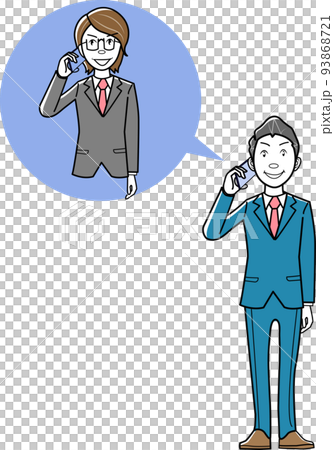 携帯電話をかけるビジネスマン 93868721