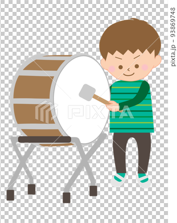 boy playing big drum 93869748