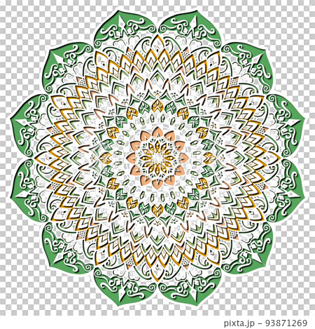 マンダラアート(立体的、切り紙風、幾何学模様) マンダラアート(立体的、切り紙風、幾何学模様) 93871269