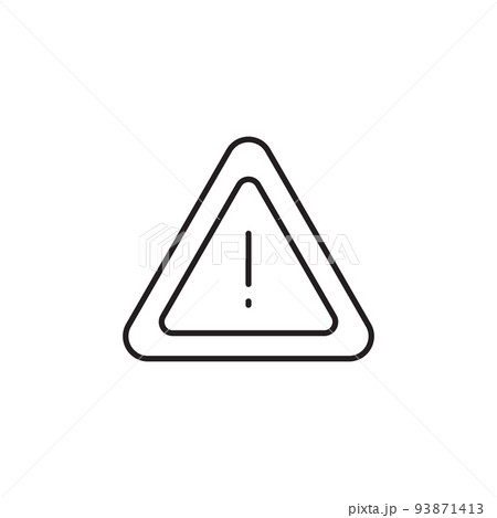 Alert, risk sign line icon. Caution, warning, exclamation mark thin editable line stroke icon. Alert information, accident notification Alert, risk sign line icon. Caution, warning, exclamation mark thin editable line stroke icon. Alert information, accident notification 93871413