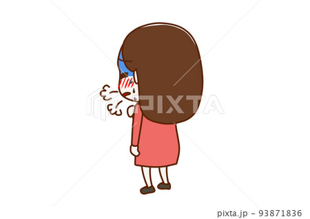 (全身斜め後ろ)心臓が痛くなり、呼吸ができずとても苦しんでいる女性 (全身斜め後ろ)心臓が痛くなり、呼吸ができずとても苦しんでいる女性 93871836