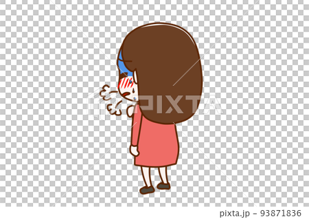 (全身斜め後ろ)心臓が痛くなり、呼吸ができずとても苦しんでいる女性 (全身斜め後ろ)心臓が痛くなり、呼吸ができずとても苦しんでいる女性 93871836