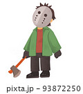 ジェイソンの仮装をする男性のイラスト 93872250