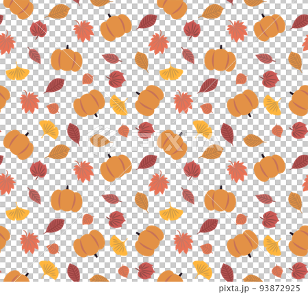 Random seamless pattern with pumpkins and autumnal leaves Random seamless pattern with pumpkins and autumnal leaves 93872925