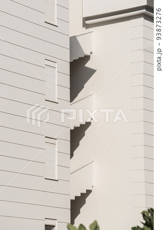 Concrete stair. Exterior of a residential building. Concrete stair. Exterior of a residential building. 93873276
