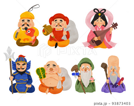 七福神　手描きセット 93873403