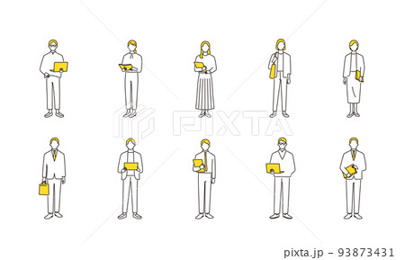 ビジネスパーソンの全身イメージセット 93873431