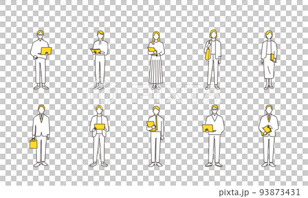 ビジネスパーソンの全身イメージセット 93873431