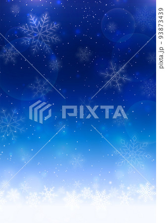 雪の結晶が降る冬の夜空のベクターイラスト背景 93873439
