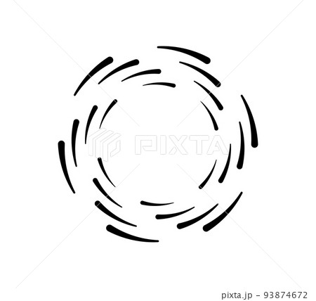 Circle speed lines for emblem, design and comic book. Abstract round geometric shape. Manga graphic speed striped texture. Circular motion lines. Vector illustration isolated on white background 93874672