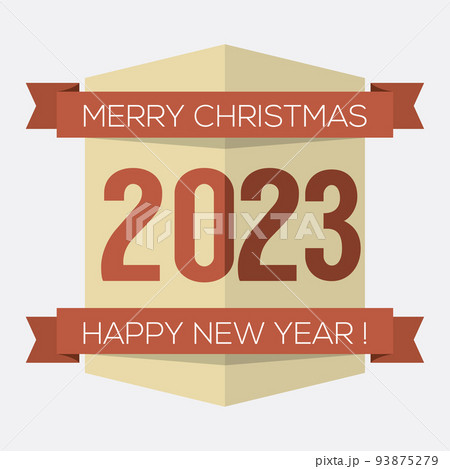 Vintage 2023 New Year Badge Vector Illustration. Vintage 2023 New Year Badge Vector Illustration. 93875279