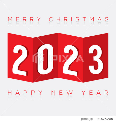 2023 Paper Fold Greeting Card Vector Illustration. 2023 Paper Fold Greeting Card Vector Illustration. 93875280