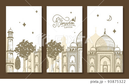 Ramadan Kareem Banner Poster Traditional Islamic Holiday Postcard Design Website Pages Vector Illustration Ramadan Kareem Banner Poster Traditional Islamic Holiday Postcard Design Website Pages Vector Illustration 93875322