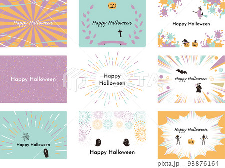 可愛らしい配色のハロウィン素材集 93876164