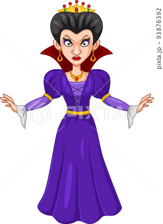 Cartoon evil queen on white background 93876392