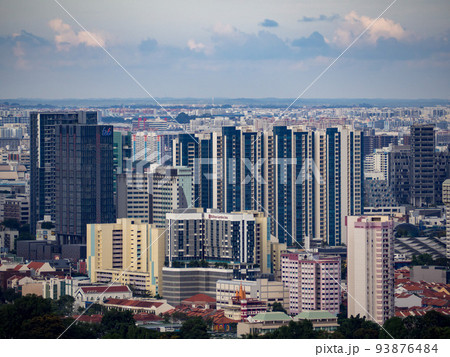 シンガポールの街並み　ワイドアングル 93876484
