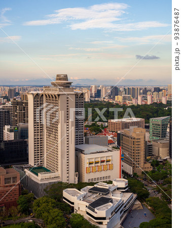 シンガポールの街並み　ワイドアングル 93876487