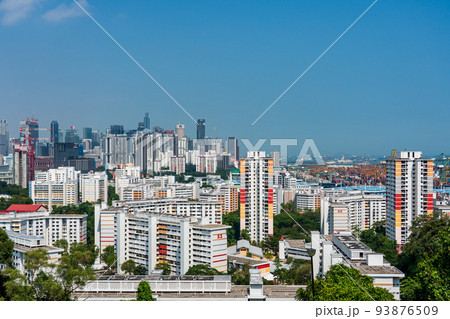 シンガポールの街並み　ワイドアングル 93876509