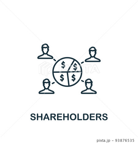 Shareholders icon. Line simple Crowdfunding icon for templates, web design and infographics 93876535