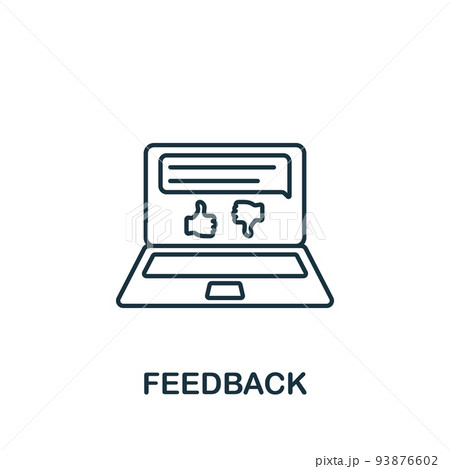 Feedback icon. Line simple Crowdfunding icon for templates, web design and infographics Feedback icon. Line simple Crowdfunding icon for templates, web design and infographics 93876602